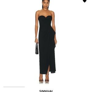 SIMKHAI Keelan Strapless Bustier Midi Dress
